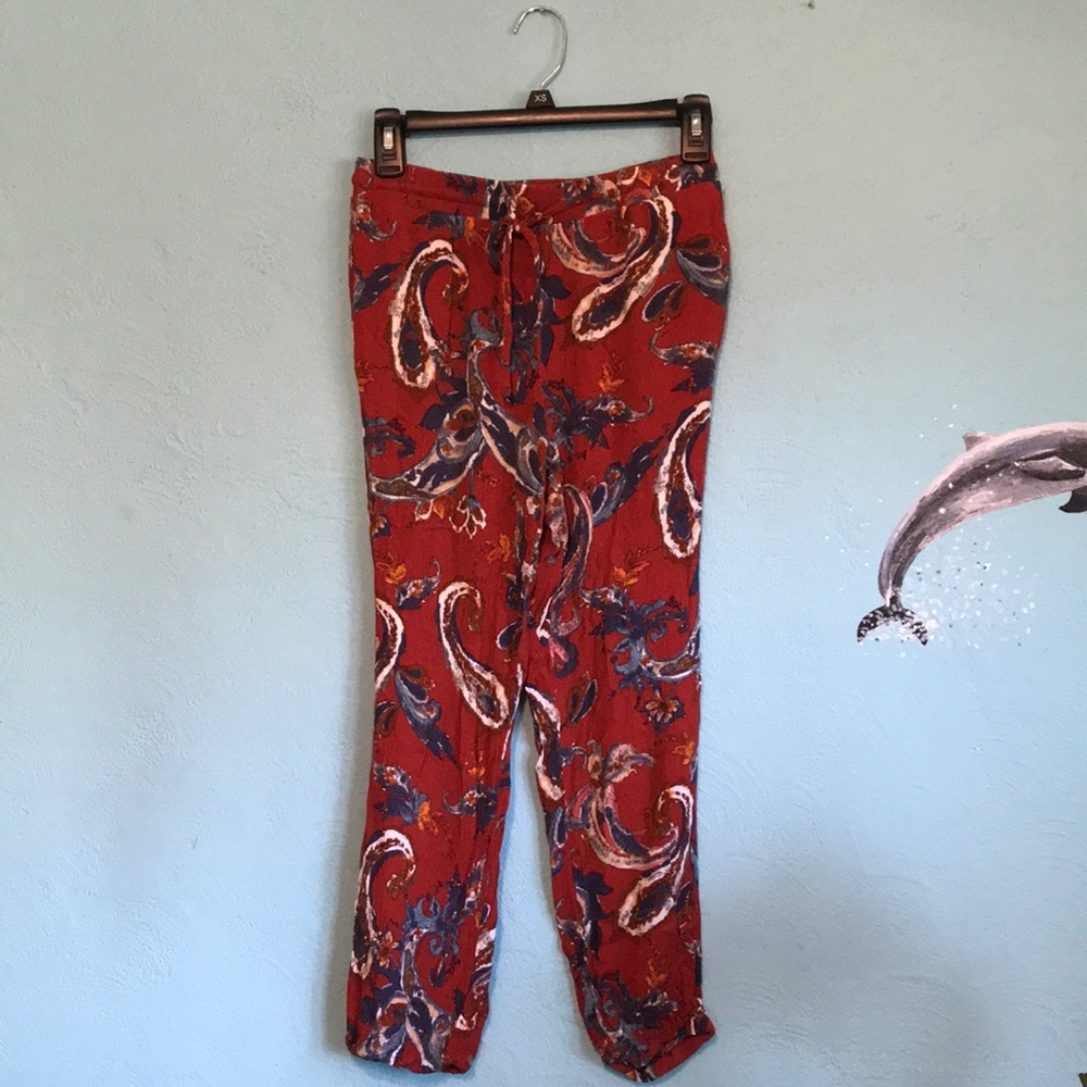 Sky and Sparrow Rayon Paisley Joggers Size Small
